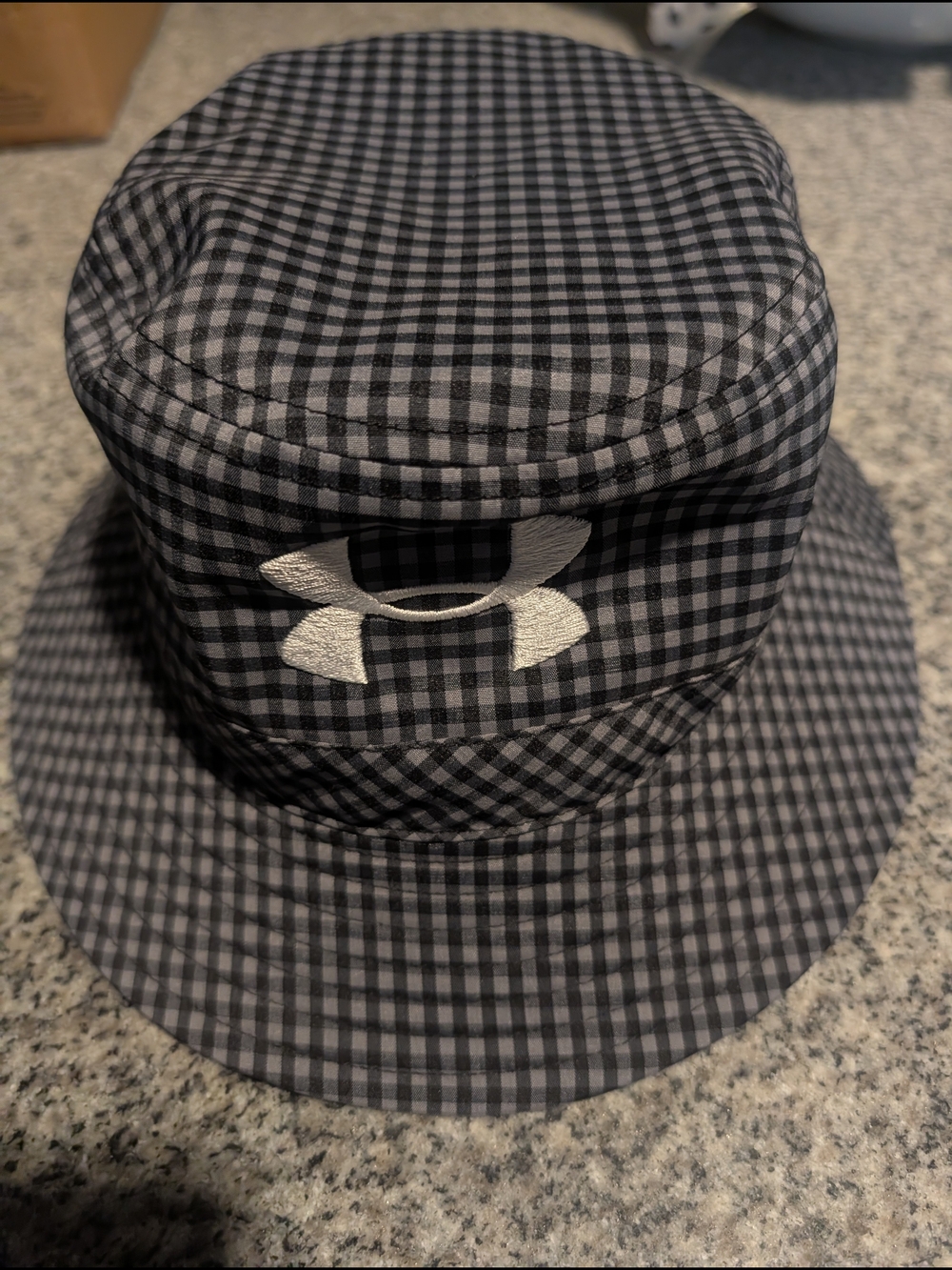Under Armour Black & Gray Checkered Bucket Hat with White Logo